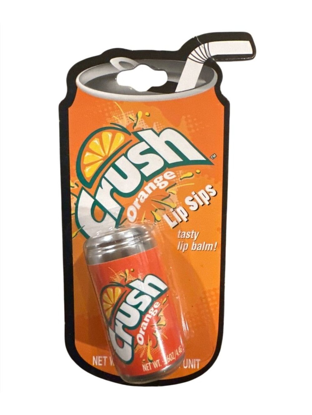 2008 Vintage Lotta Luv Soda Can Shaped Tasty Lip Sips Balm ORANGE CRUSH 0.16 oz